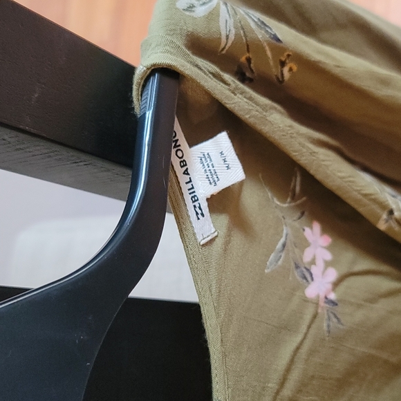 Billabong Kimono Top Olive Floral Size Medium Never Worn - Picture 2 of 3